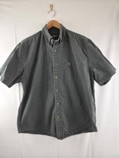 Eddie Bauer 100 Cotton Grey Men's Short Sleeve Button Down Casual Shirt Sz M