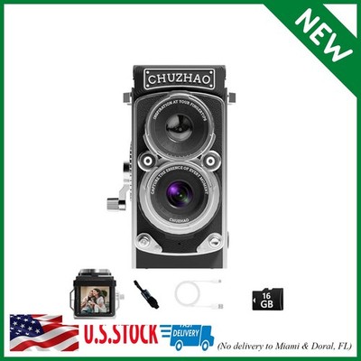 Vintage Mini Digital Camera, Portable TLR Style Retro Point and Shoot Compact Sm
