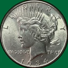 1934 Peace Dollar Brilliant Uncirculated BU Coin #42051