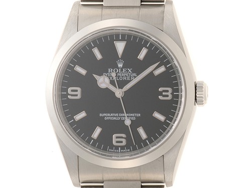 ROLEX 14270 Explorer 1Watches Black dial Stainless Steel mens【472】