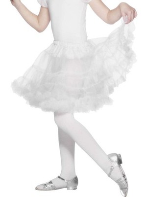 Smiffys Tutu Petticoat Mädchen Faschingskostüm Zubehör Weiß Polyester