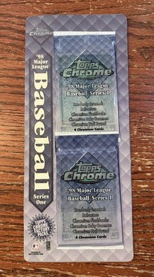 1998 Topps Chrome Baseball Series 1 BLISTER PACK 2 Packs DAVID ORTIZ Rookie ?M10