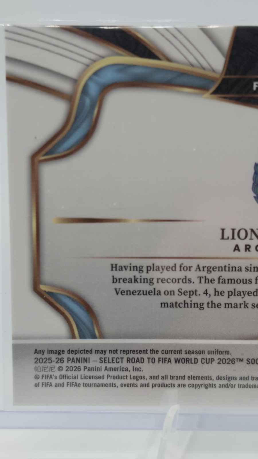 2025-26 Panini Select Road to Fifa World Cup - Lionel Messi Silver Prizm 210 view 7