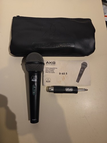 AKG D 65 S Microphone With Bag Manual And Atus Matching Transformer Clean Cond