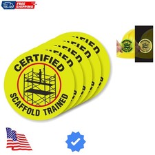 Certified Scaffold Trained Pack of 5 Hard Hat Labels | Retro-Reflective, 2" C...