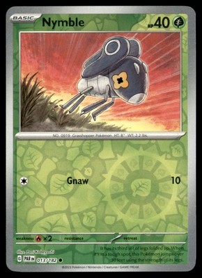 Pokemon Nymble Paradox Rift 013/182 C Reverse Holo NM