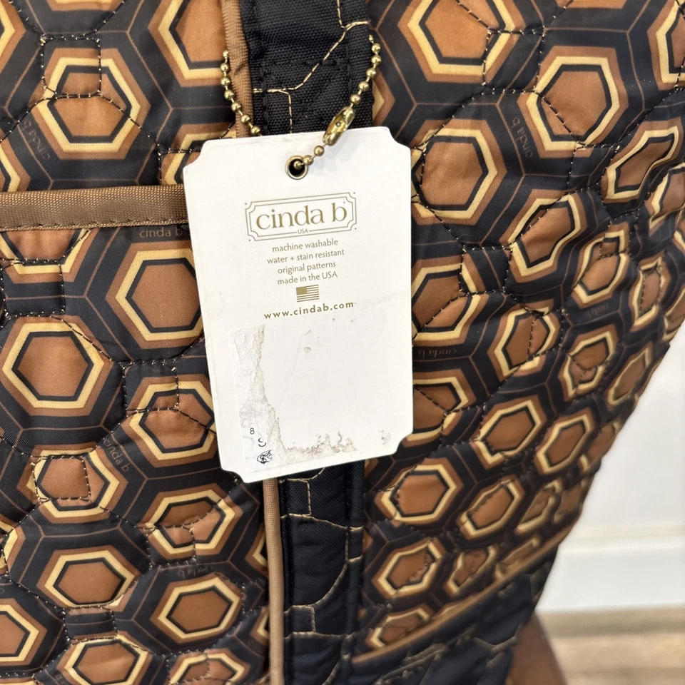 Bolso de Mano Acolchado Colección Cinda N MOD Negro Marrón Tortuga Cremallera Nuevo con Etiquetas Foto 3 de 4