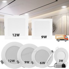 LED Panel Einbaustrahler Einbauleuchte Flach Rund Eckig Deckenleuchte Spots 230V