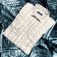 DOLCE & GABBANA Cotton Viscose L/S Striped Due Bottoni Shirt Size 40 DG1225088