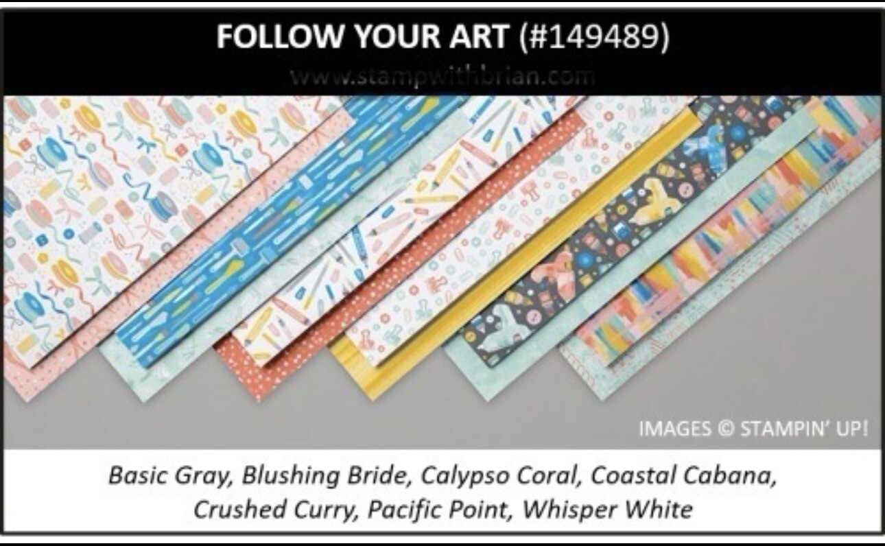Stampin Up (24) 6x6 FOLLOW YOUR ART Designer Series Paper RETIRED DSP ...