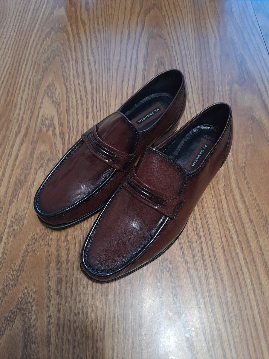 のの Florsheim Como Black Cherry Men's Leather Moc Slip On 17089 Size