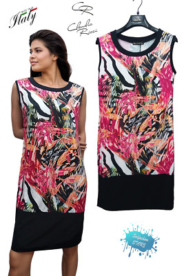 CLAUDIA RICCI Damenkleid Tubino Spalla larga Viskose Jersey Made in Italy