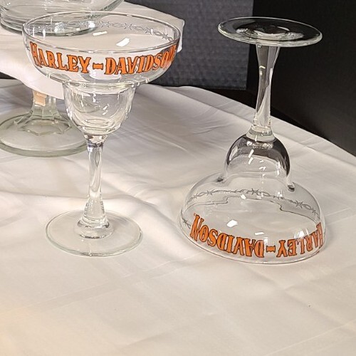 Glass Harley Davidson Margarita Glasses (2) eBay
