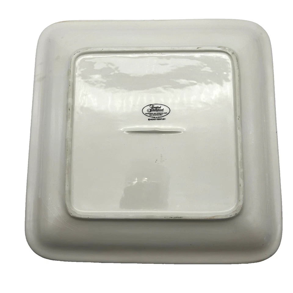 Plato de cena cuadrado Jack O' Lantern de gato negro de Halloween 11" Wendy Bentley Foto 4 de 4