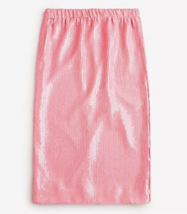 J. Crew Collection Pink Sequin Midi Skirt NWT eBay