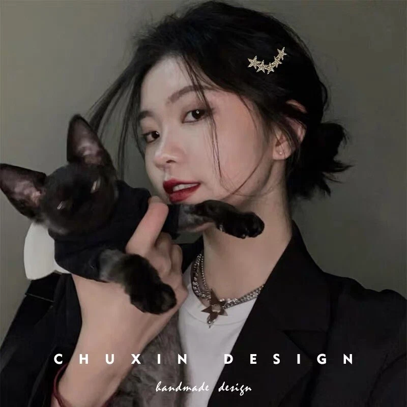 Women Stars Rhinestone Crystal Hair Clips Clamp Barrette Slide Grips Hair Clip - Image 4 of 4