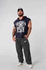 YOUNGLA -5071-TREN TWINS THIS MAKES UR ARMS LOOK HUGE HOODIES-BLACK WASH- MEDIUM