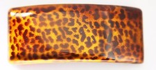 French New Leopard Print Medium Hair Barrette Celluloid Tortoise Clip P42