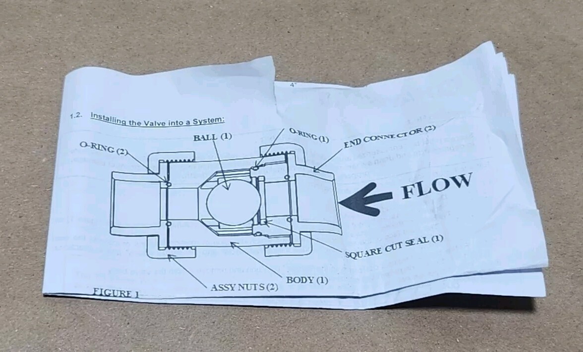 *NEW* Hayward TC10050STE PVC True Union Ball Check Valve Skt/Thd 1/2" + Warranty