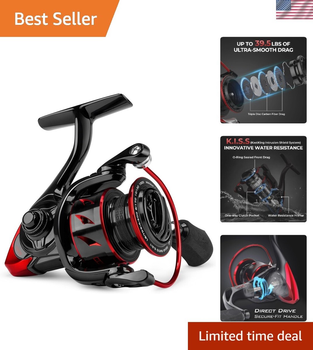 Fishing Reel Kastking Sharky Iii 3000 KastKing 4000 Fishing Reel Lbs Max Drag 10+1 Fishing Reel Kastking Sharky Iii 3000 KastKing 4000 Fishing Reel Lbs Max Drag 10+1