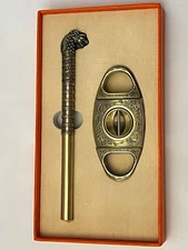 Scotte V-Cut Cigar Cutter Guil lotine Precision Cigar Draw Enhancer Tool Needle