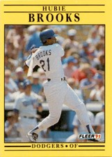 1991 Fleer Hubie Brooks #195b Los Angeles Dodgers Jumbo Pack