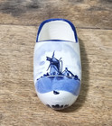 Vintage Delft Blue Dutch Clog Shoe Windmill Holland Hand Painted  3 1/2". — photo 3