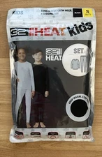 32 DEGREES HEAT  Kids Crew Neck + Legging Base Layer Set Black Size S (6-7)