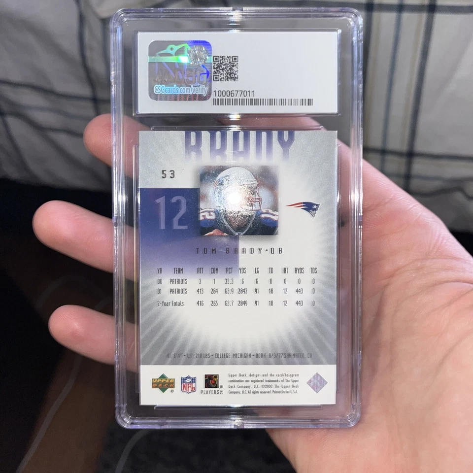 2002 Upper Deck Graded - #53 Tom Brady - Image 2 of 3