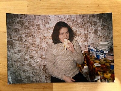2000s Young woman Woman eating Banana Makeup Vintage photo