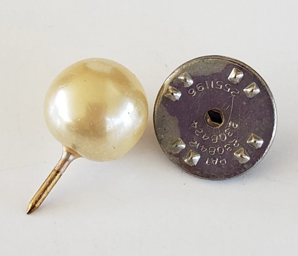 Vintage Faux Pearl Lapel Tie Pin 3/8" - Image 2 of 3