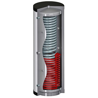 Environ 800 Liter Hygiene Pufferspeicher + Edelstahl Wärmetauschern 3,2m²
