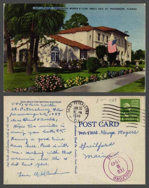 FLORIDA Saint Petersburg VINTAGE POSTCARD eBay