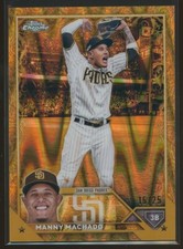 Manny Machado 2023 Topps Gilded Chrome Ray Wave Gold Etch Refractor 15/25