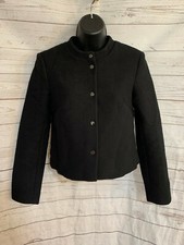 H M Women  s Black Buttons Closure Solid Blazer Jacket Size 2