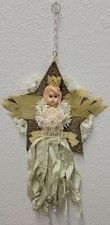 Vintage Inspired Rejoice Angel Large Ornament 10 X 6.5" Christmas, Wreath / Tree
