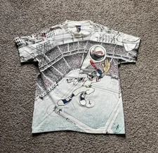 Vintage 1994 Sun Sportswear T-Shirt Bugs Bunny AOP Atlanta Braves Looney Tunes