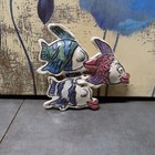 Blue Sky Clayworks "Kissy Fish" Wall Plaque by Heather Goldmine 3 fish 2000