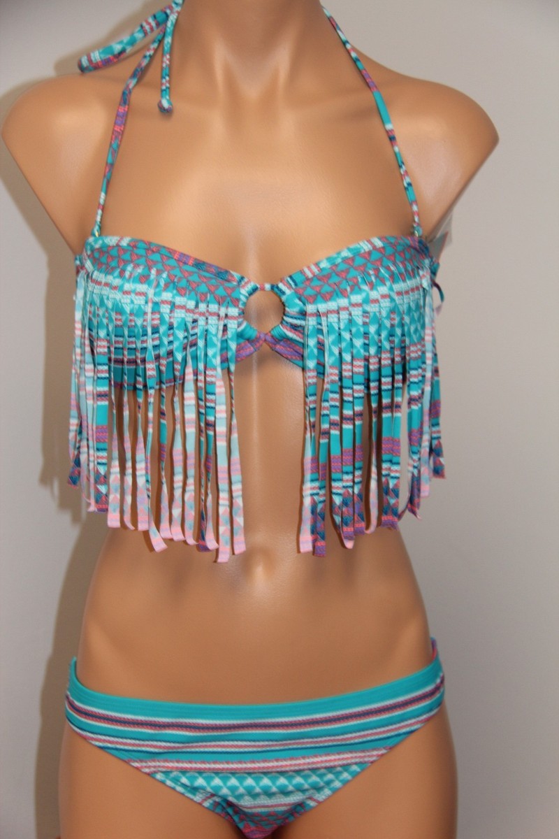 【ROXY】 BIKINI : V467XRX NWT Roxy Swimsuit 2pc Bikini Set Sz M Surfer Pant Bandeau | eBay