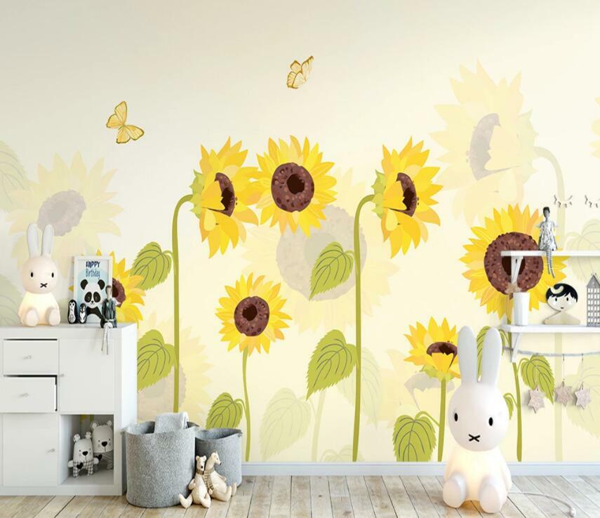 Details zu 3D Sonnenblume M1881 Tapete Wandbild Selbstklebend Abnehmbare Aufkleber Amy Popularität der sofortigen Lieferung