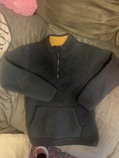 CARTER'S Half-Zip Fleece Pullover Size 8 Gray Blue Boys Tops Front Pocket Cozy