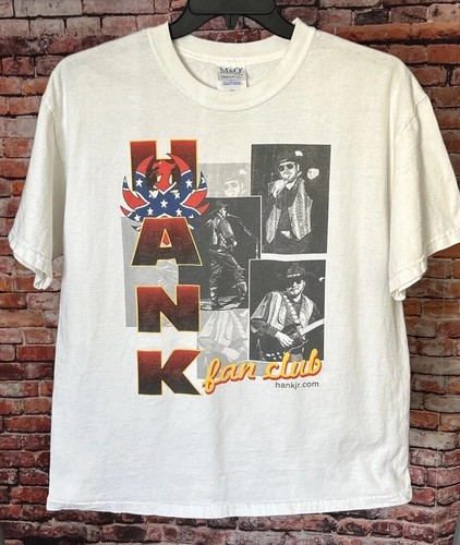 Vintage Hank Williams Jr Fan Club Country Musik Grafik T-Shirt Erwachsene Größe Large