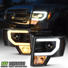 2009-2014 Ford F150 [Raptor SVT Style] Switchback LED Tube Projector Headlights