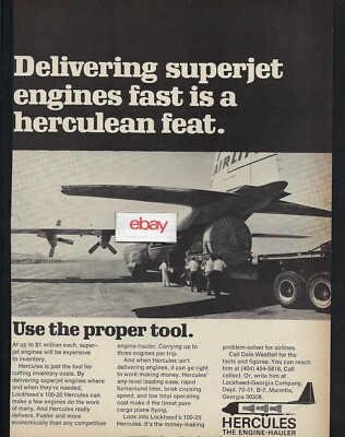 AIRLIFT INTERNATIONAL AIRLINES MIAMI LOCKHEED L-100 HERCULES SUPERJET ENGINE AD