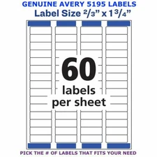 Avery Easy Peel Laser Return Address Labels 2/3" x 1 3/4" (5195) PICK YOUR OWN #