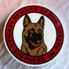 Beware of Dog German Shepherd Sign 3D routed wood sign Custom