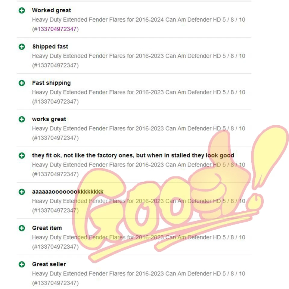 Guardabarros extendido de alta resistencia para Can Am Defender HD 5/8/10 2016-2025 Foto 2 de 4