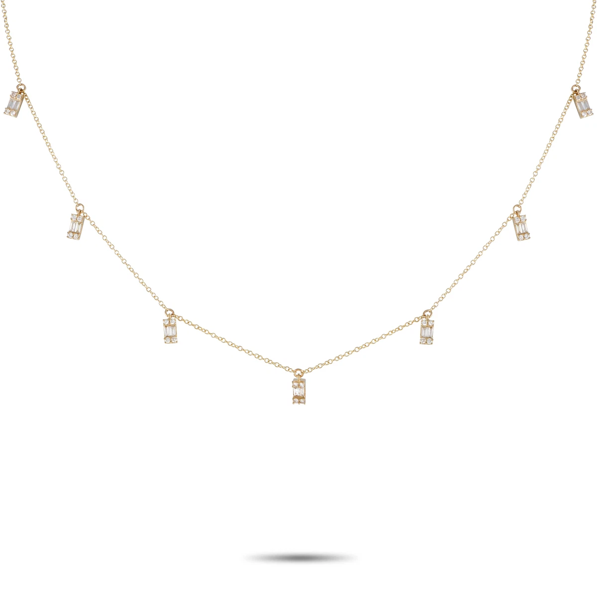 Diamond station necklace best sale in 14kt yellow gold