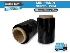 MINI PELLICOLA AVVOLGENTE PALLET CELLULARE NERO PORTATILE 5 cm NUCLEO 100mm x 150M