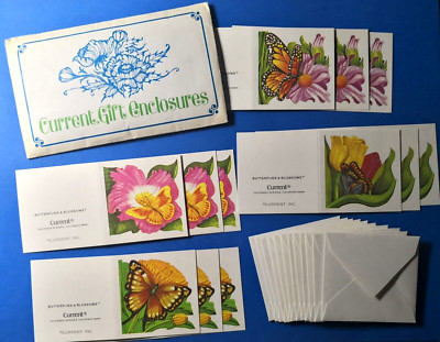 Vintage Current Gift Enclosures 12 Mini 2'' X 2'' Cards & Envelopes Set #1